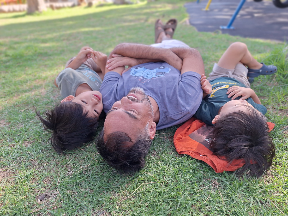 Lying down